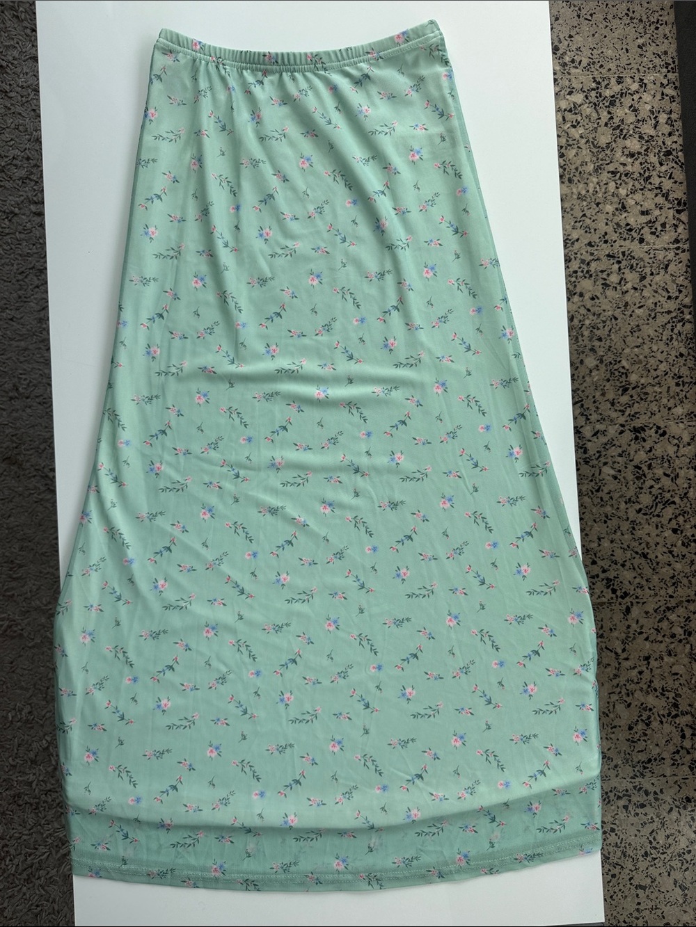 SHEIN Mint Green Floral Maxi Skirt